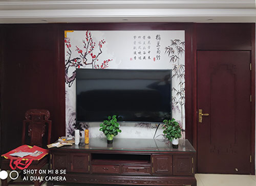 珠海中式家庭装修电视柜效果展示